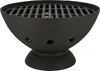 A black cast iron grill oven with a grate on top and holes on the sides, sitting on a white background. Produktbild-Vorschau