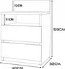 STIV Möbel | Nachttisch Weiß Matt 40x59 cm | 2 Schubladen & Produktbild-Vorschau 7