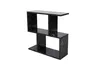 A black marble-effect side table with a zig-zag design and open shelves, isolated on a white background. Náhled obrázku produktu