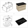 Badezimmer Badmöbel 60 cm Schwarz Waschtisch mit Produktbild-Vorschau 8