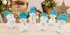 6 Stück Schneemann Figur türkis Mütze 12cm Weihnachten Deko Produktbild-Vorschau 2