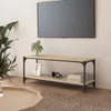 vidaXL TV skrinka Sonoma dub 100x33x41 cm z dreva a ocele Náhľad obrázku produktu 2