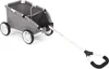 A gray fabric wagon with white wheels and a white handle is shown against a white background. Produktbild-Vorschau