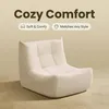Chenille Bodensessel Beige, 1-Sitzer Loungesessel für Produktbild-Vorschau 2