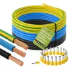H07V-K 6 mm² Cavo di cablaggio 5 m Nero 2 m ciascuno Blu + Anteprima dell’immagine prodotto 1