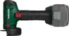 A cordless angle grinder is shown in profile against a white background. Produktbild-Vorschau