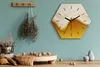 Uhr hexagonal 40 cm Glas Geräuschlos schwarze Zeiger - Produktbild-Vorschau 2