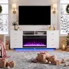 Witte TV-kast VANITII, 180x40x65 cm, met houtkachel en Productafbeelding-voorbeeld 4