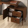 Schreibtisch ANGOLO mit Stauraum, Massivholz - Kastanie Produktbild-Vorschau 5