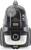 A studio shot of a black and gray bagless vacuum cleaner against a white background. Produktbild-Vorschau