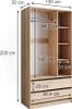 A diagram of a wardrobe with dimensions indicated. Podgląd zdjęcia produktu
