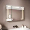 Sonni Dreitüriger Aluminium-Spiegelschrank 80 x 60 x 12,5 Produktbild-Vorschau 2