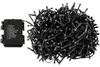 A black battery pack with function labels and a tangled pile of black LED string lights. Produktbild-Vorschau