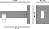 Diagram showing the dimensions of a curtain rod bracket. Produktbild-Vorschau