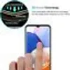 A finger is shown touching a smartphone screen, with a circular graphic and text in the background. Produktbild-Vorschau