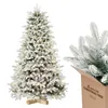 A flocked artificial Christmas tree with lights and a close-up of branches in a box. Podgląd zdjęcia produktu