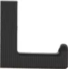 A close-up studio shot of a black L-shaped hook. Produktbild-Vorschau