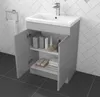 Umyvadlo se skříňkou TRENT 60 cm, šedé, lesklé, stojící, Náhled obrázku produktu 2