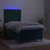 vidaXL Boxspringbett mit Matratze & LED Dunkelgrün 90x200 Produktbild-Vorschau 4