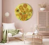 Italienischer Leinwand Rundes Bild - Sunflowers (Vincent Produktbild-Vorschau 2