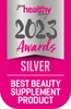 A marketing image for an award, featuring text and a silver ribbon graphic. Náhľad obrázku produktu
