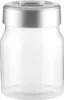 A clear, studio shot of a clear plastic jar with a silver lid. Náhľad obrázku produktu