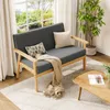 Iropro 2-Sitzer-Sofa Stoff 113x67x75 cm Hellgrau Vintage Produktbild-Vorschau 1