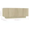 vidaXL TV Schrank Sonoma Eiche 100x35x40 cm Holzwerkstoff - Produktbild-Vorschau 9