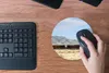 MuchoWow® Mauspad Mousepad Ein roter Zug in der Wüste 20x20 Produktbild-Vorschau 4