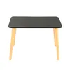 A black rectangular table with four wooden legs, presented against a white background. Produktbild-Vorschau