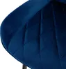 A close-up view of a dark blue velvet chair seat with diamond quilting. Náhľad obrázku produktu