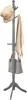 A gray coat rack with a hat, scarf, and two bags hanging on it. Produktbild-Vorschau