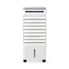 A white mobile air cooler with louvers and a water level indicator. Produktbild-Vorschau