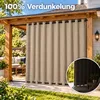 Outdoor Vorhang 254x214 cm Taupe Ösen Thermovorhang Produktbild-Vorschau 3