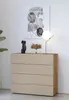Kommode mit 4 Schubkästen in Eiche mit beige ISPARTA-83 Produktbild-Vorschau 5