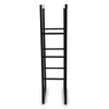 A black metal firewood rack shown from the side against a white background. Produktbild-Vorschau