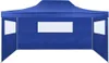 vidaXL Tente pliante avec 3 parties latérales 3x4,5 m Bleu Voir les images du produit 11