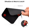 Schwarzes ultradünnes und weiches flexibles Heizkissen, eine Hand zieht das Klebeband ab Productafbeelding-voorbeeld