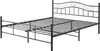 A black metal bed frame with a headboard and footboard, shown from a diagonal angle against a white background. Voir les images du produit