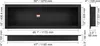 Diagrams showing the dimensions of a black recessed shelf or niche. Voir les images du produit