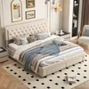 Cadre de lit ProximaX en velours beige 160 x 200 cm avec Voir les images du produit 5