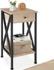 Odkládací stolek Dayton 35x35x70,5 cm - Průmyslové dřevo Náhled obrázku produktu 1