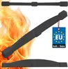 A collage of a black metal grate with flames in the background and a product tag. Náhľad obrázku produktu