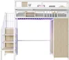 Lit superposé Merax 90 x 200 cm avec armoire et échelle de Voir les images du produit 8