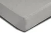 A close-up view of a gray fitted sheet, showing the corner and edge. Produktbild-Vorschau
