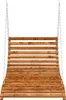 A wooden swing seat suspended by chains against a white background. Podgląd zdjęcia produktu