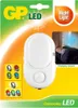 The image shows the retail packaging for a GP LED night light. Produktbild-Vorschau