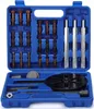 A blue plastic case containing a set of tools, including various metal pullers and adapters. Podgląd zdjęcia produktu