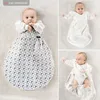 A collage of three images showing a baby in a sleeping bag and a separate white garment. Produktbild-Vorschau