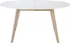 Miliboo - Tisch ausziehbar oval Weiß und helles Holz Produktbild-Vorschau 1